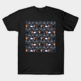 Wild foxes, deer, bears and flowers T-Shirt